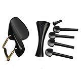 Acessórios De Violino Kit De Acessórios Para Violino De Ébano Acessórios Parafuso Cauda Guarnição Ferragem De Queixo Fácil De Instalar
