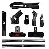 Acessórios E Escovas Para Aspirador De Pó De 3 17 Cm Para Acessórios De Aspirador De Pó Kit De Limpeza Doméstica Ferramenta De Fenda Para Bocal Com Adaptador Para Mangueiras De 2 54 Cm A 5 Cm Conjunto De 10