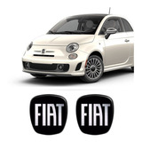 Acessórios Emblema Adesivo Black Piano Fiat 500 Par