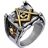 Aço Inoxidável Maçônico Vintage Quadrado Maçônico Masculino Para Anéis Tamanho 7 15  Metal  Configuração De Barra