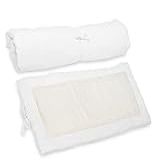 Acolchoado Pillow Top Berço Bebê E Colchonete Portátil 2 Em 1 Percal Branco E Sherpa Palha