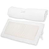 Acolchoado Pillow Top Berço Bebê E Colchonete Portátil 2 Em 1 Percal Branco E Sherpa Palha