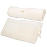 Acolchoado Pillow Top Berço Bebê E Colchonete Portátil 2 Em 1 Percal E Sherpa Palha