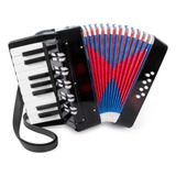Acordeon Infantil Custom 17 Teclas 8 Baixos Preta Ckac 17 Cor Preto