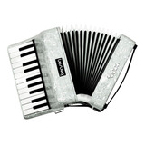 Acordeon Sanfona 8 Baixos Gaita Benson Bac08 Branco Com Bag