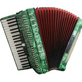 Acordeon Sanfona Verde 120 Baixo Scandalli Envio Grátis