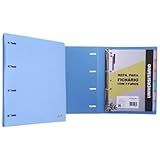 ACP Caderno Fichário Argolado Pastel PP C Bloco 6 Divisórias Azul 