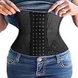 ACPLK Espartilho Modelador De Cintura Feminino- Modelador De Barriga- Modelador Corporal Sob O Busto- Cinta Pós-parto- Preto- XGG