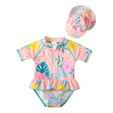 Acqua Di Mare Maiô Bebê Menina Uv 50 Com Chapéu