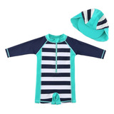 Acqua Di Mare Roupa Banho Bebê Menino Proteção Uv Com Chapéu