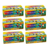 Acrilex Conjunto 06 Cores Pintura A Dedo Acrilex 30ml Branco Kit 6 Unidades