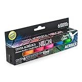 Acrilex TINTA ACRIL NATURE COLORS NEON C 6 SORT Multicoloridas