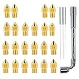 ACROSSXD Bicos Mk8 22 Peças Bicos De Latão Para Impressora 3D 0 2 Mm 0 4 Mm 0 6 Mm 0 8 Mm 1 0 Mm Bicos Cr 10 Com Ferramentas Diy E Caixa De Armazenamento De Metal Para Cr 8 Cr 10 Ender 3 End