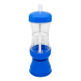 Açucareiro Acrílico De Mesa Com Botão Dosador Açúcar Cozinha Cor Azul