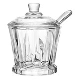 Açucareiro C Tampa E Colher Radial Cristal Lyor 220382 Cor Incolor