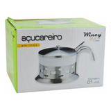 Açucareiro Com Colher De Vidro Inox camps