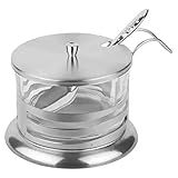Açucareiro De Vidro Com Suporte Inox 300 Gr