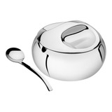 Açucareiro Em Aço Inox Com Colher Tramontina