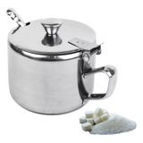 Açucareiro Luxo Inox Pote De Açúcar Coffe Break 10cm Pequeno