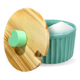 Açucareiro Verde Porcelana Com Tampa Porta Açúcar De Louça