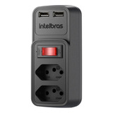 Adaptador 2 Tomada 2 Usb Carregador Duplo Intelbras Eac 202