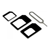 Adaptador Chip Nano Micro Sim Kit 3 Em 1 Chave
