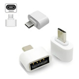 Adaptador Conector Otg Usb P V8 Micro Usb Celular Pendrive Cor Branco