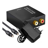 Adaptador Conversor Áudio Ótico Toslink Para Rca Analógico