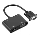 Adaptador Conversor Vga Para Hdmi vga Com Áudio P2 5v 1a Cor Preto 5v