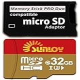 Adaptador De Cartão De Memória PSP Com Cartão Micro SD De 32 GB Micro SD SDHC SDXC Para Cartão Memory Stick PRO Duo MagicGate Compatível Com PlayStation Portable Câmera Handycam Celular E PSP