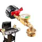 Adaptador De Recarga De Garrafa De Propano Medidor De Propano Adaptador De Enchimento De Propano De Latão Sólido 1 Libra Com Medidor De Tanque De Propano Conector Do Tanque De Propano Para Tanque D