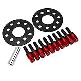 Adaptador De Roda De Furo De Cubo 5x100 5x112 Kit De Espaçador De Roda Central Anti Capotamento Resistente 2 Peças Para Carro Vermelho