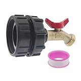Adaptador De Tanque De água IBC 275 330 Galões Encaixe De Bolsa SAFYY IBC Com Válvula De Torneira De Mangueira De Latão Conector De Mangueira De Jardim 62 Rosca Fina Torneira De Mangueira De