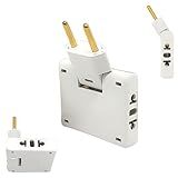 Adaptador De Tomada Articulado Tipo T Com 3 Saídas 10A Flexível - Bivolt 110V-220V Até 250V - CompleteStore-
