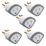 Adaptador De Tomada Para Pino Chato Tipo Americano Tripolar 3 Pinos Daneva 5 Unidades