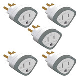 Adaptador De Tomada Tripolar 10a Pino Chato Americana Pino Redondo Brasil Europa