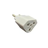 Adaptador De Tomada Universal 10A E 20A 2 Polos Padrão Brasileiro E Americano - Branco