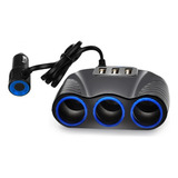 Adaptador Divisor Duplo 12 24v Usb Isqueiro Carro 3 1a 120w 12v 24v Preto