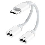 Adaptador Divisor Duplo USB C Para Fone De Ouvido E Carregador Adaptador De áudio Tipo C 2 Em 1 Com Divisor De Porta De Carregamento Rápido USB C Cabo Dongle Para IPhone 16 16Plus 16 Pro 16 Pro