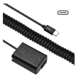 Adaptador Dummy Pd Pw20 Bateria Sony Np fw50 Espiral Usb c Cor Preto