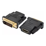 Adaptador Dvi d Macho P  24 1 X Hdmi Femea Contatos Banhado