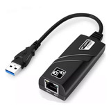 Adaptador Ethernet Usb 3 0 Rede Gigabit Rj45 10 100 1000cabo Cor Preto