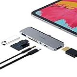 Adaptador Hagibis USB C Hub Tipo C Com USB C 60W PD Carregamento 4K HDMI USB 3 0 SD Leitor De Cartão Micro SD Conector De Fone De Ouvido De 3 5 Mm Compatível Com IPad Pro 2020