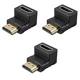 Adaptador Hdmi 90 Graus Em L Kit Com 3 Macho X Fêmea Para Tv Parede Monitor Notebooks Plug Hdmi Emenda Conector Hdtv Audio Video Compativel Com Hdmi Ultra 4K PREMIUM