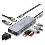 Adaptador Hdmi Hub Multiport Usb C 4k 87w 9in1