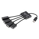 Adaptador HUB Micro USB 4 Em 1 Com Conectores De Adaptador De Cabo OTG De Carga De Energia