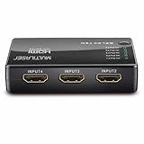 ADAPTADOR HUB SWITCH HDMI 5X1 COM CONTROLE REMOTO 5 PORTAS HDMI SPLITTER FULL HD PARA VIDEO GAME TV HOME THEATER XBOX E ETC