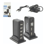 Adaptador Hub Usb 2 0 7 Portas Para Pc Impressoras Teclado