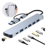 Adaptador Hub Usb c E 3 0 8 Em 1 Usb Notebook Extensor