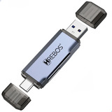 Adaptador Leitor Cartão De Memória Micro Sd 2 Em 1 Usb Usb C